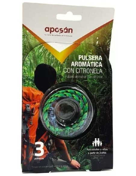 Aposán Pulsera Aromática De Citronela, 3 Unidades