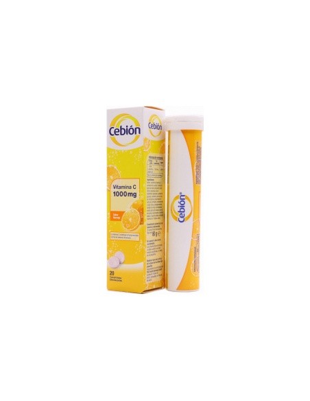 Cebion 1000 Mg Sabor Naranja, 20 Comprimidos Efervescentes