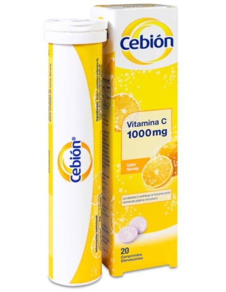 Cebion 1000 Mg Sabor Naranja, 20 Comprimidos Efervescentes