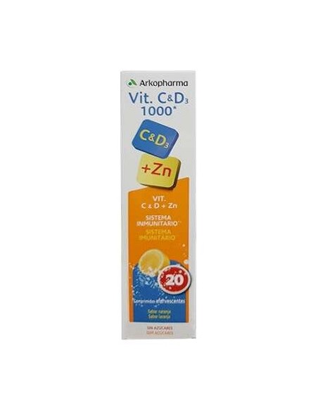 Arkopharma Vitamina C + D3 1000Mg + Zinc Efervescente 20Comp
