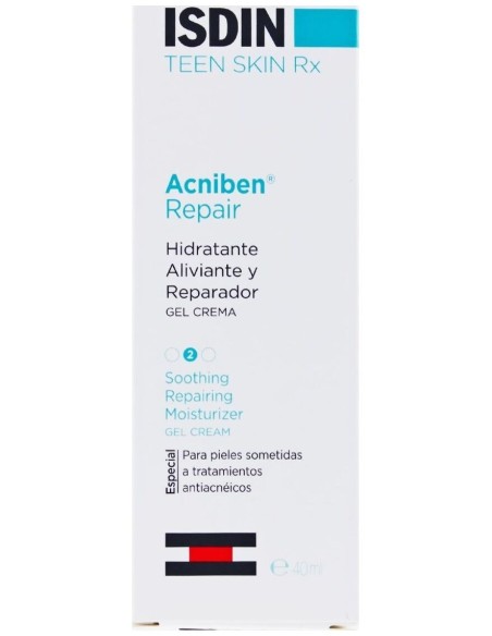 Isdin Teen Skin Rx Acniben Repair Gel-Crema Hidratante, Aliviante Y Reparador, 40 Ml