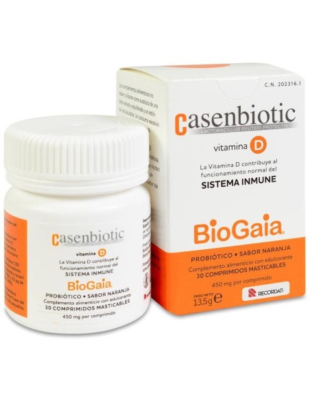Casenbiotic Vitamina D Naranja 30Comp Masticables