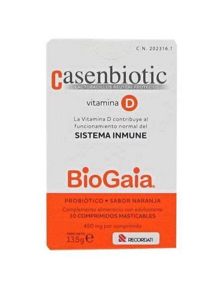 Casenbiotic Vitamina D Naranja 30Comp Masticables