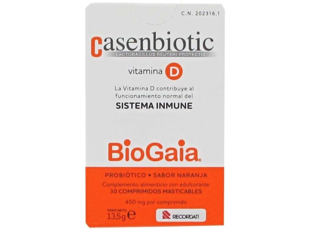 Casenbiotic Vitamina D Naranja 30Comp Masticables
