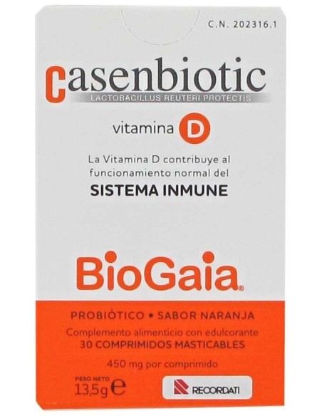 Casenbiotic Vitamina D Naranja 30Comp Masticables