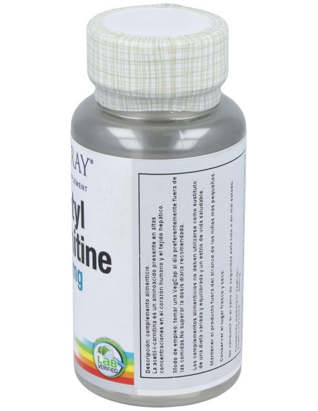 Solaray Acetyl L-Carnitine 500Mg 30Cáps