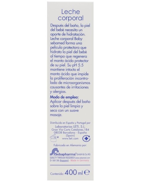 Sebamed Baby Leche Corporal, 400 Ml