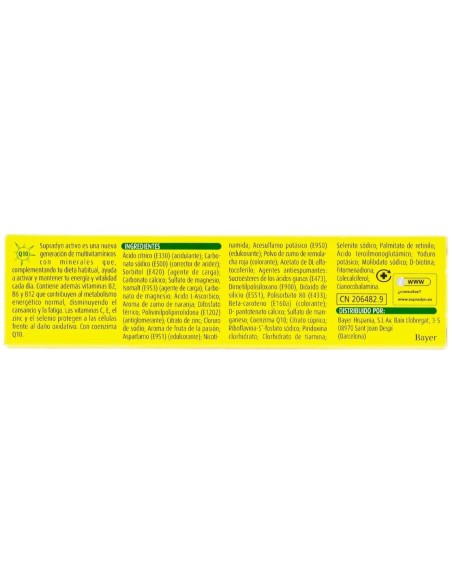 Supradyn Activo, 15 Comprimidos Efervescentes