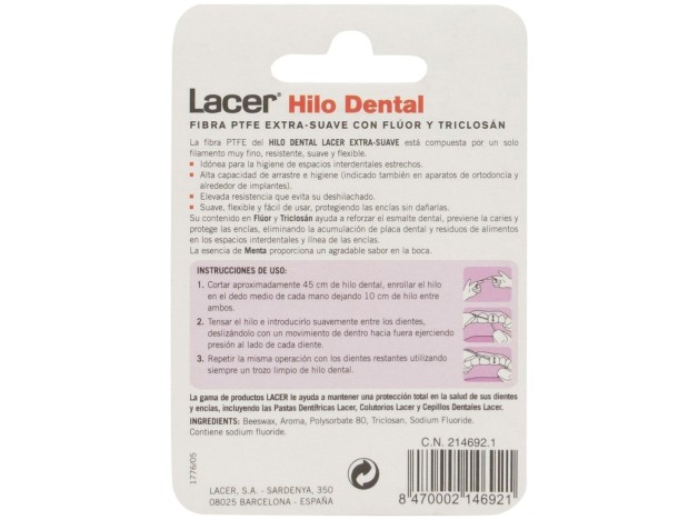 Lacer Hilo Dental Extra Suave Con Flúor Y...