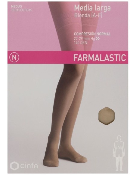Farmalastic Media Larga De Compresión Normal Beige Extra Grande, 1 Par
