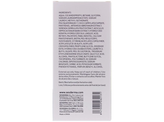 Sesderma Seskavel Champú Anticaída, 200 Ml