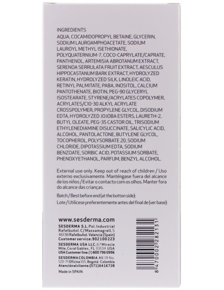 Sesderma Seskavel Champú Anticaída, 200 Ml
