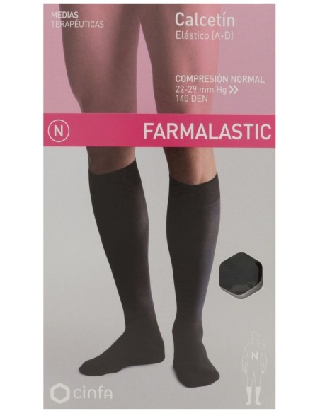 Farmalastic Calcetín Compresión Normal Negro Talla Grande, 1 Par