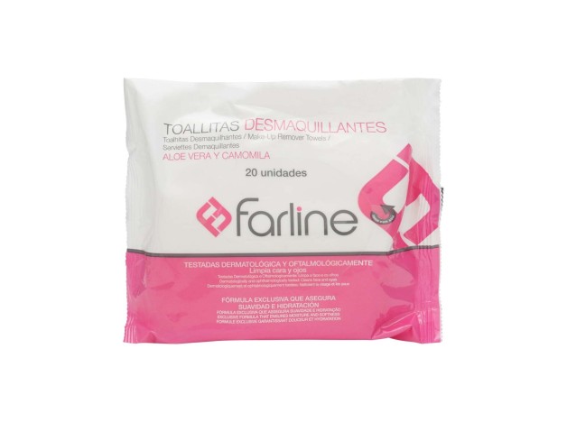 Farline Toallitas Desmaquillantes, 20 Uds