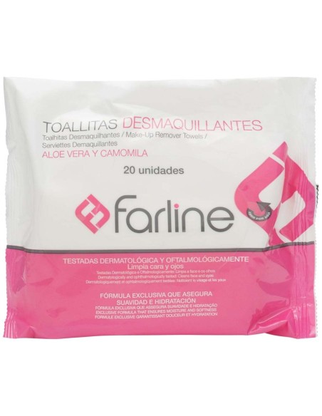 Farline Toallitas Desmaquillantes, 20 Uds