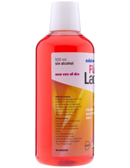 Lacer Colutorio Flúor Diario 0,05 %, Fresa, 500 Ml