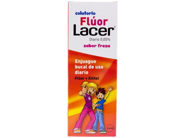 Lacer Colutorio Flúor Diario 0,05 %, Fresa, 500 Ml