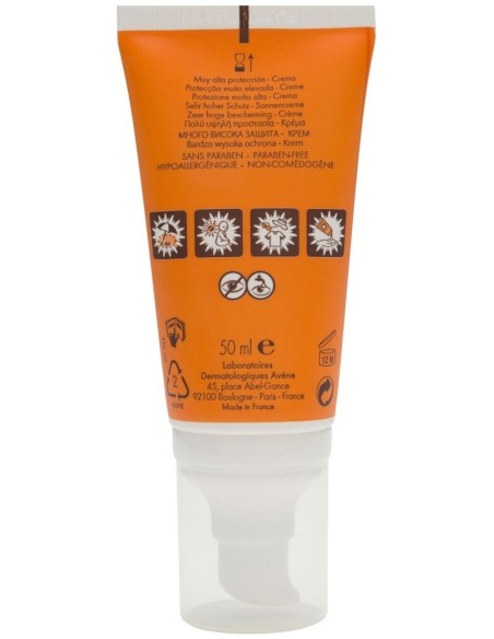 Avène Crema Solar Muy Alta Protección Spf50+ Piel Seca 50Ml