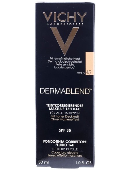 Dermablend Fondo De Maquillaje Corrector Vichy Cosmetica Correctora, 45 Gold