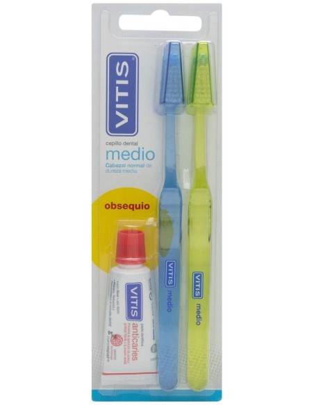 Pack Vitis Cepillo Medio + Pasta Dentífrica Regalo, 1 Ud