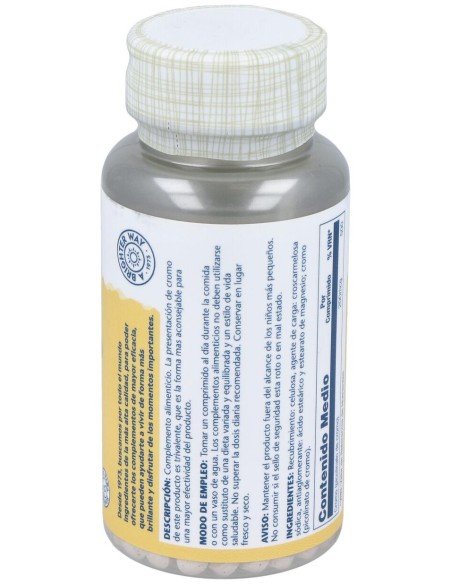 Solaray Chromium Picolinate 200 50 Tabletas