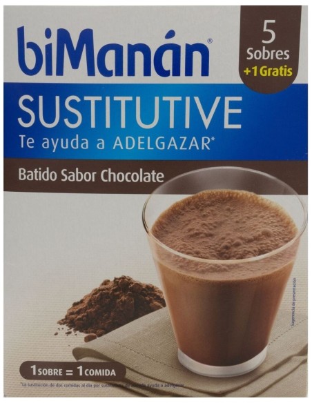 Bimanán Batidos Sustitutivos Sabor Chocolate 6 Sobres