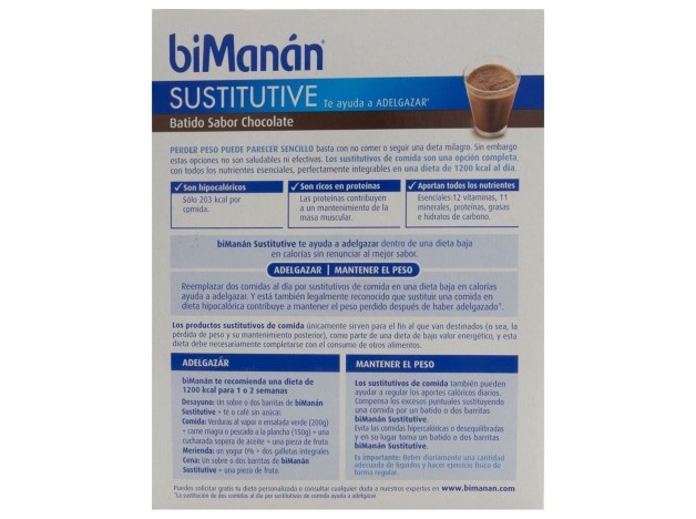 Bimanán Batidos Sustitutivos Sabor Chocolate 6...