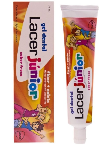 Lacer Junior Gel Dental Sabor Fresa, 75 Ml