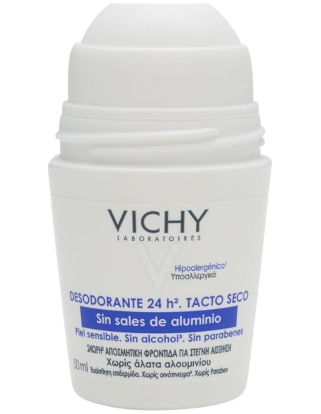 Vichy Desodorante 24 H Sin Sales De Aluminio Roll On, 50 Ml
