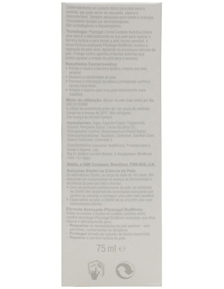 Physiogel Hipoalergénico Gel Crema Cuidado Nutritivo Diario 75Ml