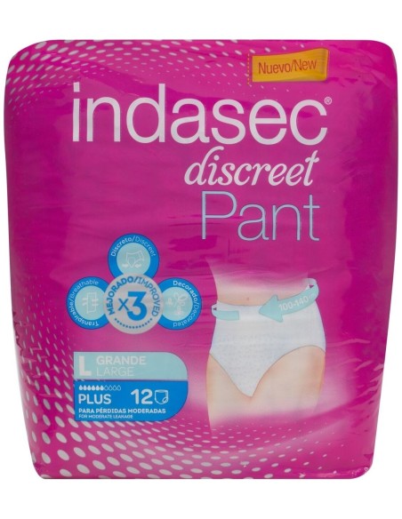 Indasec Discreet Pant Plus Talla Grande, 12 Uds