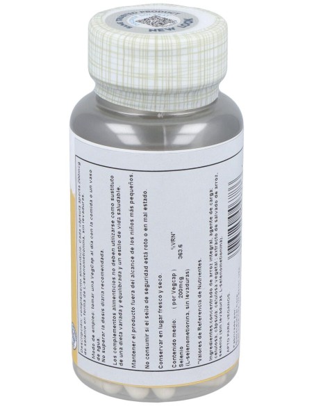 Selenium Sin Levaduras 200Mcg. 90Cap.