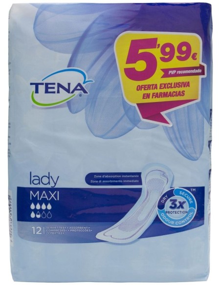 Tena Lady Compresa Maxi, 12 Uds