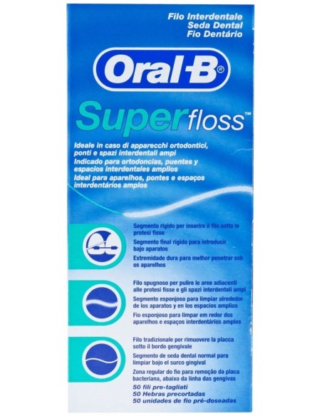 Oral-B Superfloss Seda Dental 50Uds