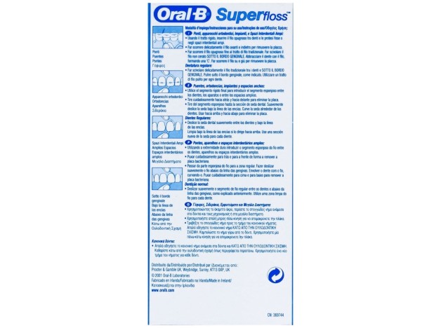 Oral-B Superfloss Seda Dental 50Uds