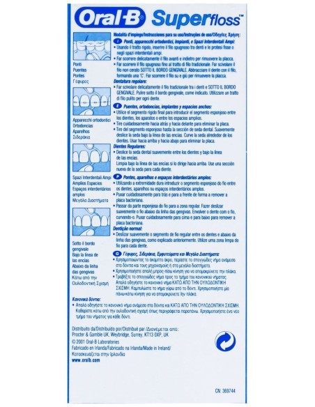 Oral-B Superfloss Seda Dental 50Uds