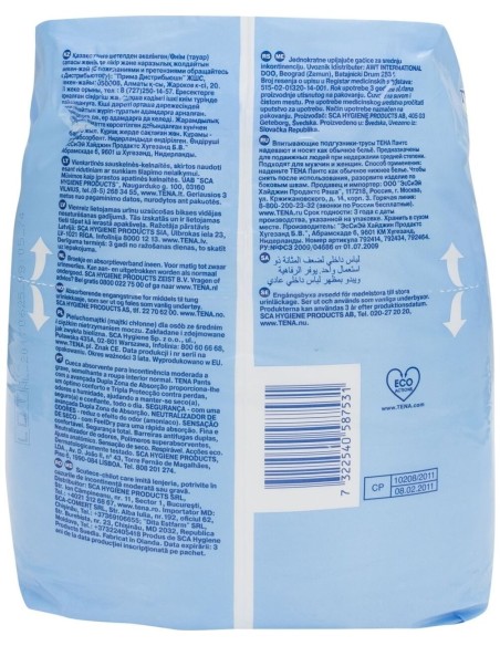 Tena Pants Plus Absorbente Anatómico Talla Pequeña, 14 Uds