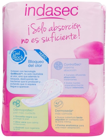 Indasec Dermoseda Compresas Mini Para Pérdidas Leves, 20 Uds