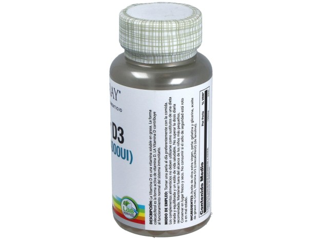 Solaray Super D3 100Mg 4000Ui 100 Perlas