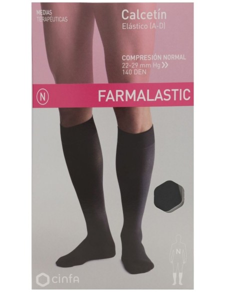 Farmalastic Calcetín Compresión Normal Negro Talla Mediana, 1 Par