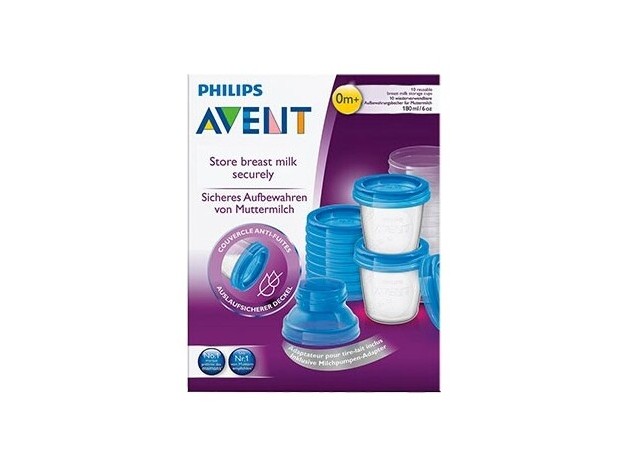 Avent Vasos De Almacenamiento Con Tapa 10X180Ml...