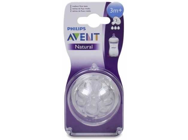 Avent Pack Tetinas Natural Flujo Medio 3M 2Uds
