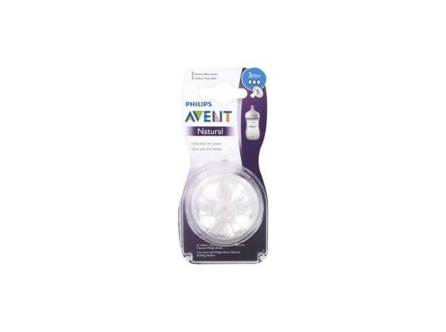 Avent Pack Tetinas Natural Flujo Medio 3M 2Uds