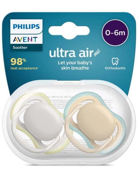 Philips Avent Chupete Ultra Air 0-6Meses Neutro 2Uds