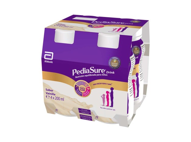 Pediasure Drink  Pack 4 Botellas X 200 Ml Vainilla