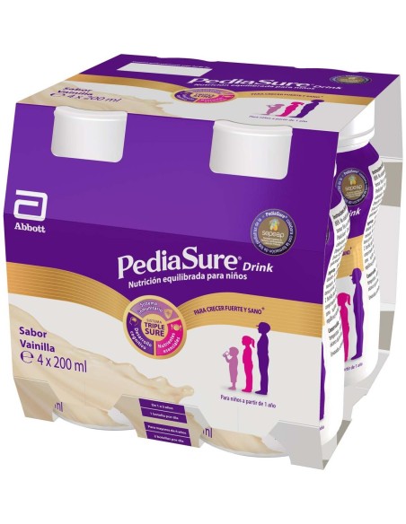Pediasure Drink  Pack 4 Botellas X 200 Ml Vainilla
