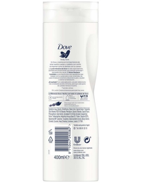 Dove Nutrición Intensiva Loción Corporal Piel Seca 400Ml