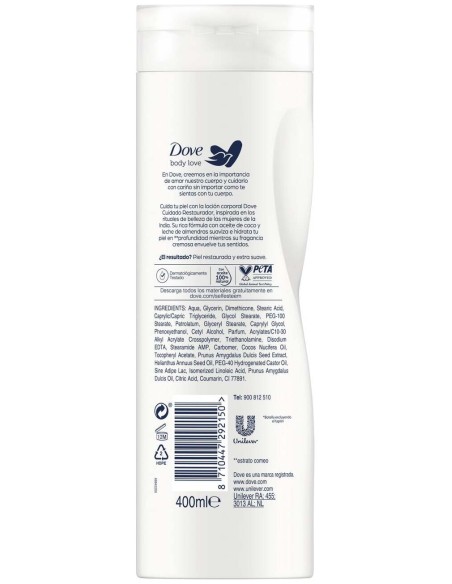 Dove Coco %26 Leche Almendras Loción Nutritiva 400Ml