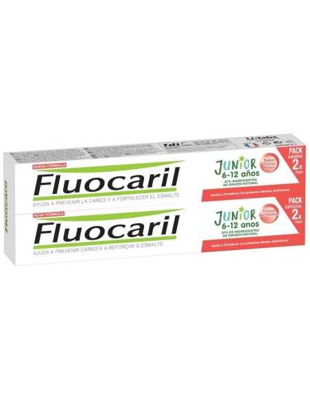 Fluocaril Duplo Pasta Junior Sabor Frutos Rojos 2X75Ml