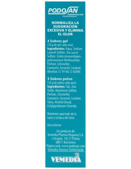 Podosan Gd Sobres Gel De Baño + Sobres Polvo, 6 Sobres